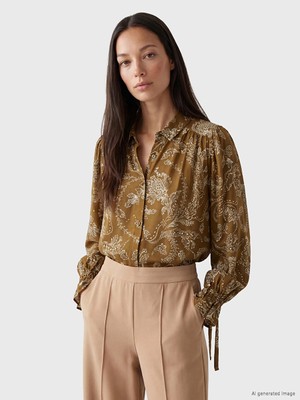 Lc Waikiki Yeni Sezon Haki Desenli Oversize Kadın Gömlek Tunik