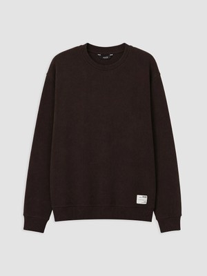 Lc Waikiki Yeni Sezon Kahverengi Bisiklet Yaka Erkek Sweatshirt