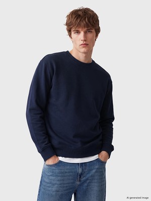Lc Waikiki Yeni Sezon Lacivert Bisiklet Yaka Erkek Sweatshirt