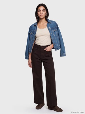 Lc Waikiki Yeni Sezon Kahverengi Culotte Fit Kadın Jean Pantolon