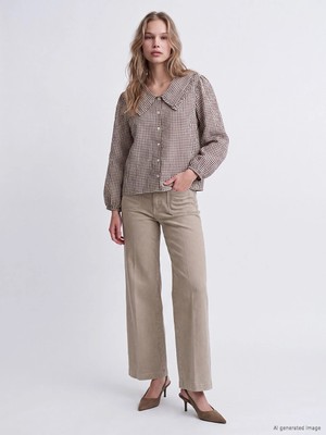 Lc Waikiki Yeni Sezon Bej Culotte Fit Kadın Jean Pantolon