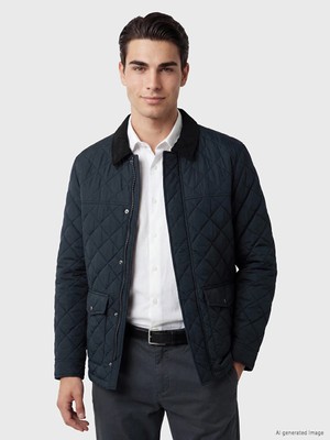 Lc Waikiki Yeni Sezon Lacivert Regular Fit Kadife Yaka Erkek Şişme Mont