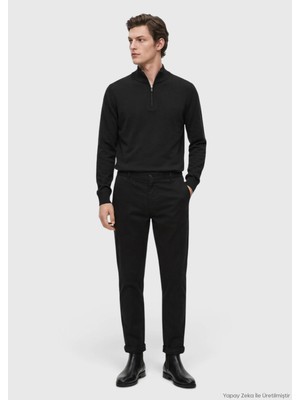 Ramsey Siyah Düz Dokuma Jogging Fit Casual Pantolon