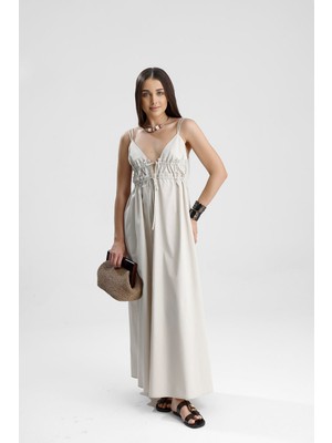 Gaca Collection Tina Bej Gece/gündüz Elbise