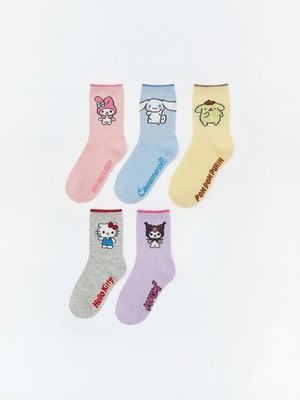 Lc Waikiki Yeni Sezon Pembe Hello Kitty Lisanslı Kız Çocuk Soket Çorap 5'li