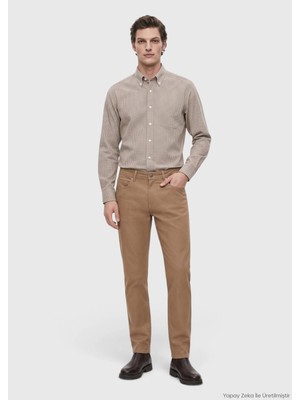 Ramsey Vizon Dokuma Regular Fit Casual Pamuk Karışımlı Pantolon