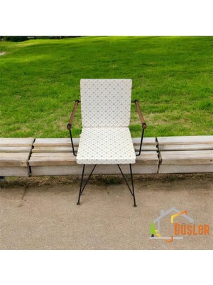 Maison Luré Sandalye Minderi 40*80 Duck Kumaş Bej Geometrik Desenli Sırtlı