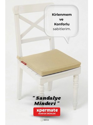 Maison Luré Sandalye Minderi 40X40 Bağcıklı Fermuarlı Su Itici Yıkanabilir Bej