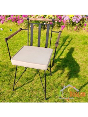 Maison Luré Sandalye Minderi 40X40 Bej Su ve Leke Itici Fermuarlı Bağcıklı