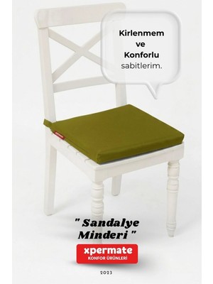 Maison Luré Sandalye Minderi 40X40 Bağcıklı Fermuarlı Su Itici Yıkanabilir Yeşil