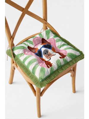 Maison Luré Sandalye Minderi Boston Terrier Figürlü Retro Pofuduk