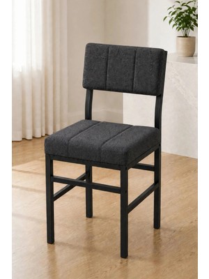 Valu Home Mutfak Sandalyesi, Yemek Odası, Kafe, Restoran Sandalyesi, Silinebilir Kumaş Döşemeli Metal Ayaklı