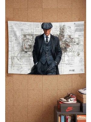 Peaky Blinders Çete Lideri Blueprint Dekoratif Duvar Örtüsü Duvar Halısı
