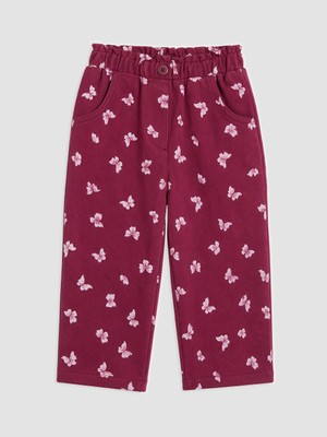 Lc Waikiki Yeni Sezon Bordo Kız Çocuk Polar Astarlı Gabardin Pantolon