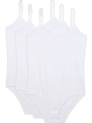 3 Adet Ip Askılı Kadın Çıtçıtlı Body Beyaz