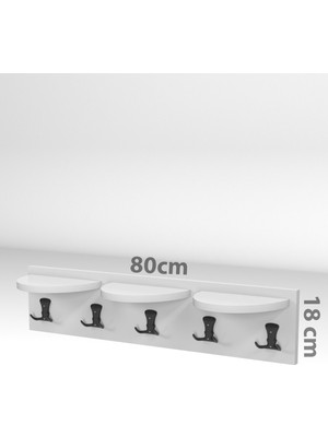 Just Cheap Store 5'li Duvar Askılığı Ceviz Kahverengi 80 cm