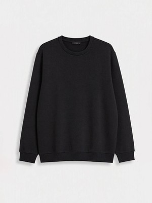 Lc Waikiki Yeni Sezon Siyah Bisiklet Yaka Erkek Sweatshirt