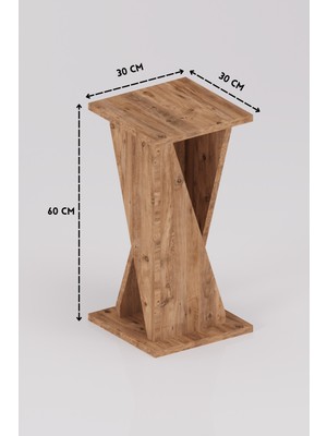 Just Cheap Store Yan Sehpa Modern Zigon Sehpa Dekoratif Çok Amaçlı Sehpa Vizyon 6034 Atlantik Çam