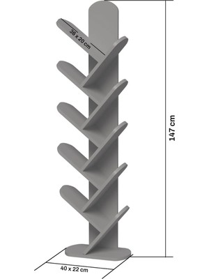 Just Cheap Store 10 Raflı Kitaplık Ekru 147 cm