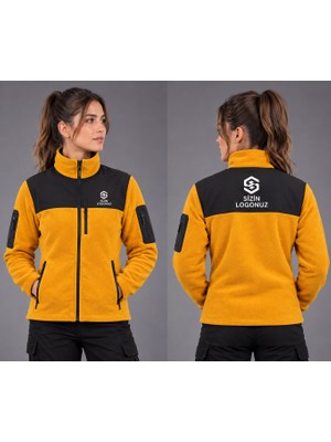 Teknik Firma Logo Baskılı Soft Shell Polar Hırka 3 Cepli Anti-Pilling Tüylenme Yapmayan Tam Fermuar Garnili Polar
