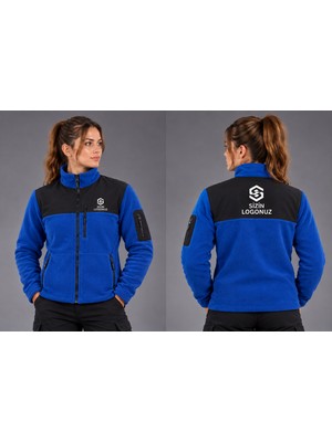 Teknik Firma Logo Baskılı Soft Shell Polar Hırka 3 Cepli Anti-Pilling Tüylenme Yapmayan Tam Fermuar Garnili Polar