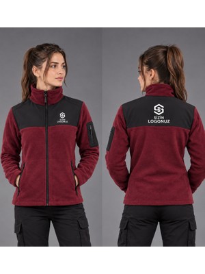 Teknik Firma Logo Baskılı Soft Shell Polar Hırka 3 Cepli Anti-Pilling Tüylenme Yapmayan Tam Fermuar Garnili Polar