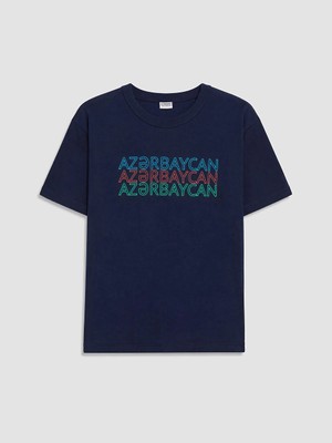 Lc Waikiki Yeni Sezon Lacivert Azerbaycan Baskılı Erkek Çocuk Tişört