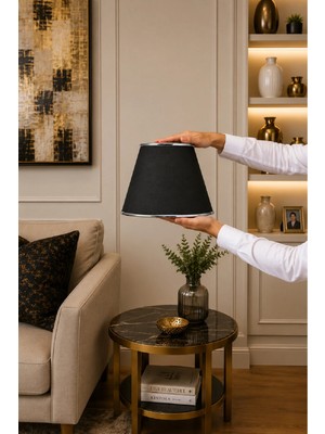 Veramoni Minimalist Small Abajur Şapkası - Yedek Şapka - Abajur Başlığı -Kumaş Başlık