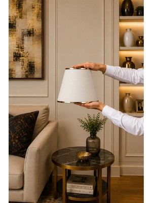 Veramoni Minimalist Small Abajur Şapkası - Yedek Şapka - Abajur Başlığı -Kumaş Başlık