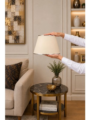 Veramoni Minimalist Small Abajur Şapkası - Yedek Şapka - Abajur Başlığı -Kumaş Başlık