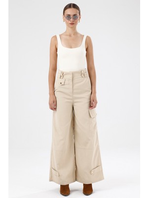 Gaca Collection Izar Trenç Bej Pantolon