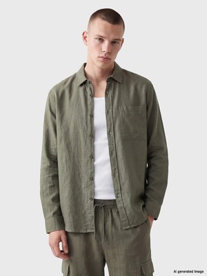 Lc Waikiki Yeni Sezon Haki Regular Fit Erkek Gömlek
