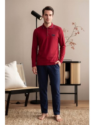 Over Sleep by Poleren Uzun Kollu Erkek Pijama Takımı