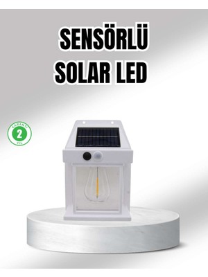 Birsence Güneş Enerjili Dış Mekan Sensörlü Duvar Lambası IP65 Su Geçirmez