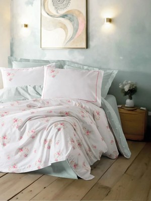 Cotton Box Modeline Çift Kişilik Nevresim Takımı Minty Mint