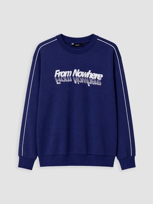 Lc Waikiki Yeni Sezon Mavi Bisiklet Yaka Baskılı Sweatshirt