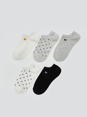 Lc Waikiki Yeni Sezon Kalp Baskılı Kadın Sneaker Çorap 5'li