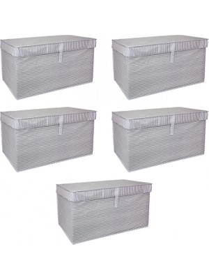 MiraLive Çok Amaçlı Düzenleyici Kutu Organizer Cırt Cırtlı Hurç Mega Plus Boy 40CM x 30CM x 70CM (5 Adet)