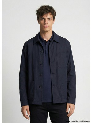 Network Navy Blue Paper Touch Jacket