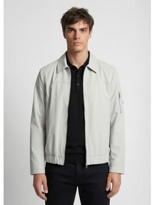 Network Stone Polo Zipper Closure Coat