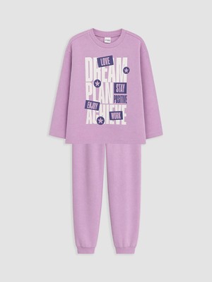 Lc Waikiki Yeni Sezon Lila Bisiklet Yaka Kız Çocuk Pijama Takım