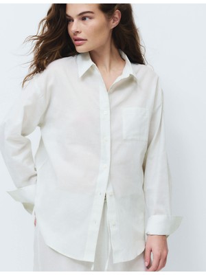 Marks & Spencer Çizgili Yakalı Pijama Üstü