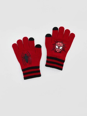Lc Waikiki Yeni Sezon Kırmızı Spider-Man Baskılı Erkek Çocuk Triko Eldiven