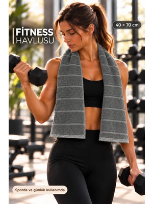 Glomar %100 Pamuk Mürdüm Spor Sporcu Havlusu Fitness Antrenman Gym Boks Için Ter Emici Yumuşak Havlu 40X70