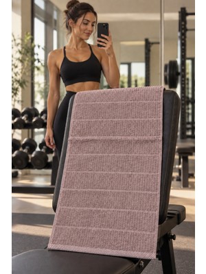 Glomar %100 Pamuk Mürdüm Spor Sporcu Havlusu Fitness Antrenman Gym Boks Için Ter Emici Yumuşak Havlu 40X70