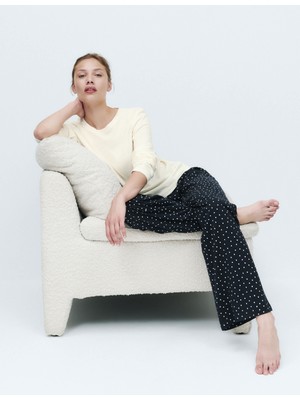 Marks & Spencer Saf Pamuklu Desenli Pijama Takımı