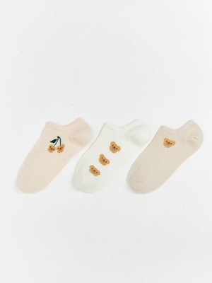 Lc Waikiki Yeni Sezon Baskılı Kadın Sneaker Çorap 3'lü