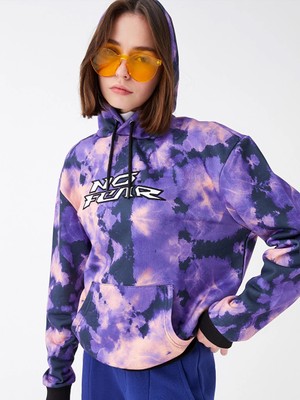 Lc Waikiki Yeni Sezon Mor Kapüşonlu Nakışlı Uzun Kollu Kadın Sweatshirt