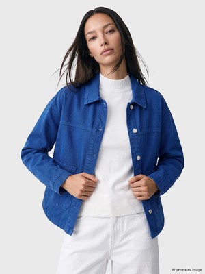 Lc Waikiki Yeni Sezon Mavi Oversize Kadın Jean Gömlek