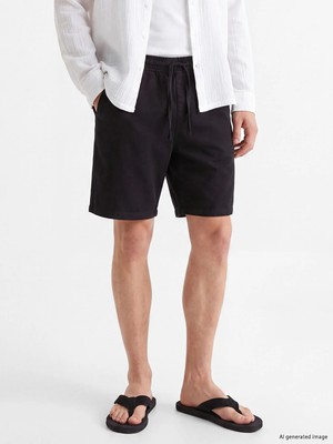Lc Waikiki Yeni Sezon Siyah Relax Fit Gabardin Erkek Şort